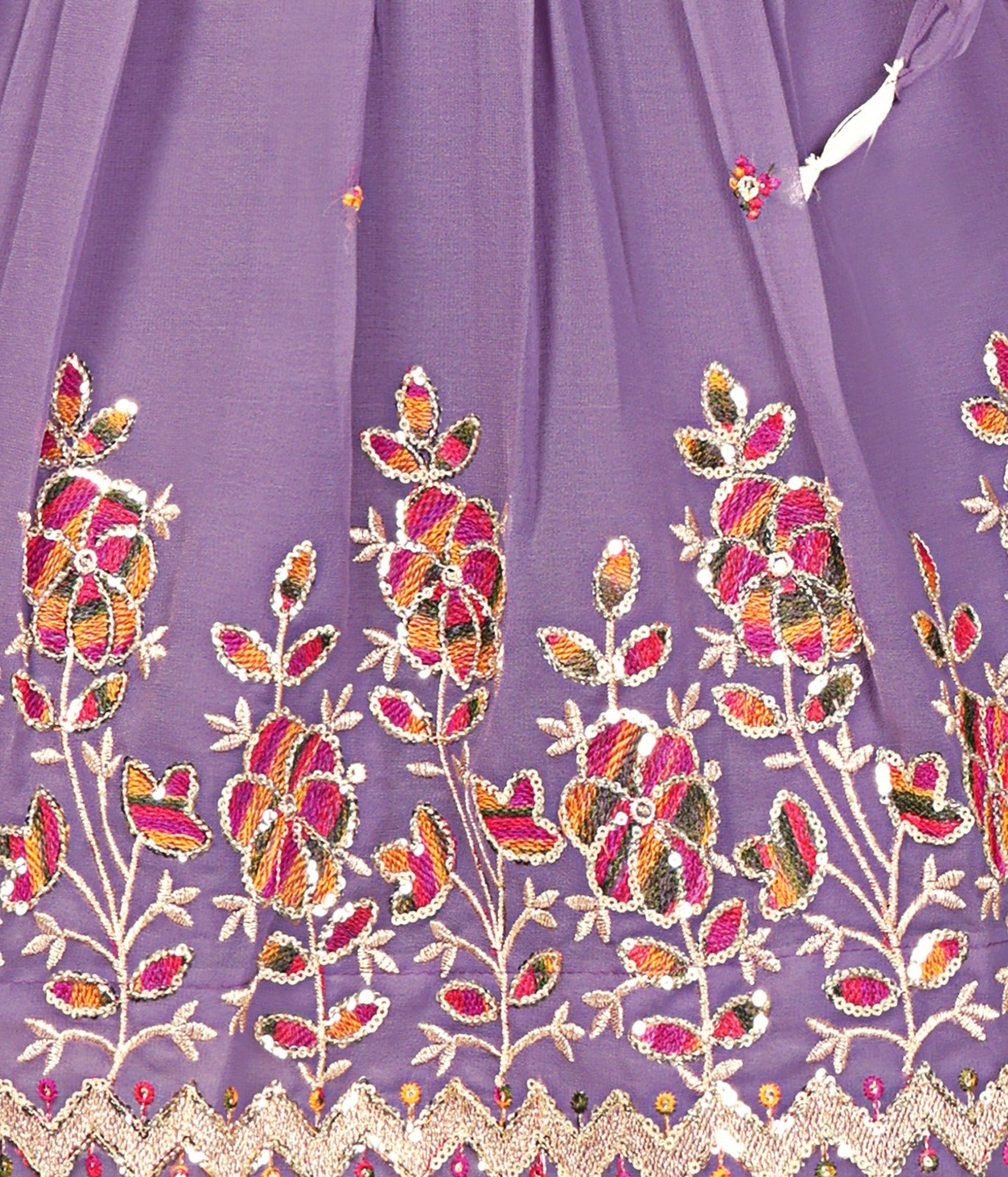 Lavender Embroidered Girls Lehenga Choli
