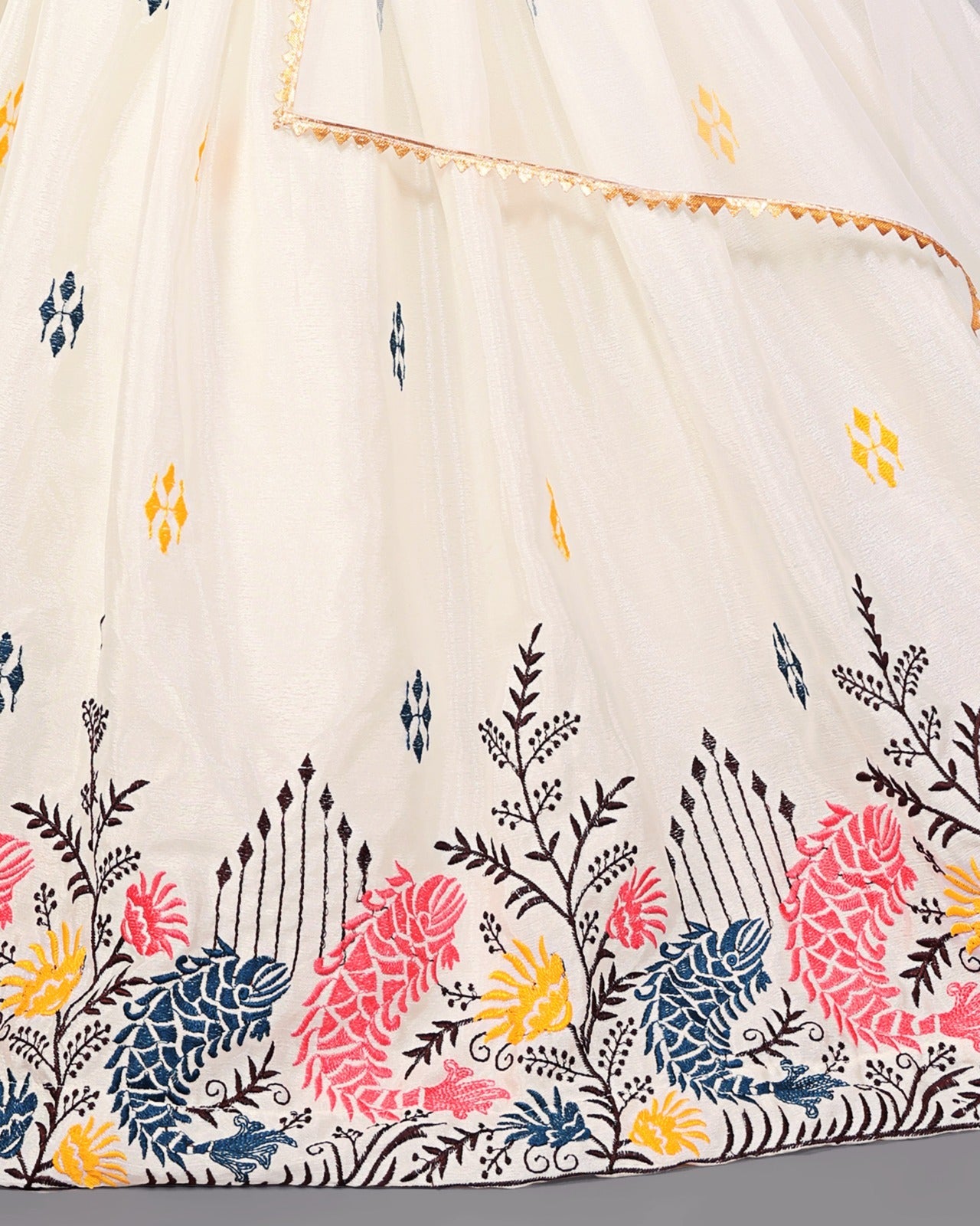 Girls' Elegant Embroidered Lehenga Choli Set