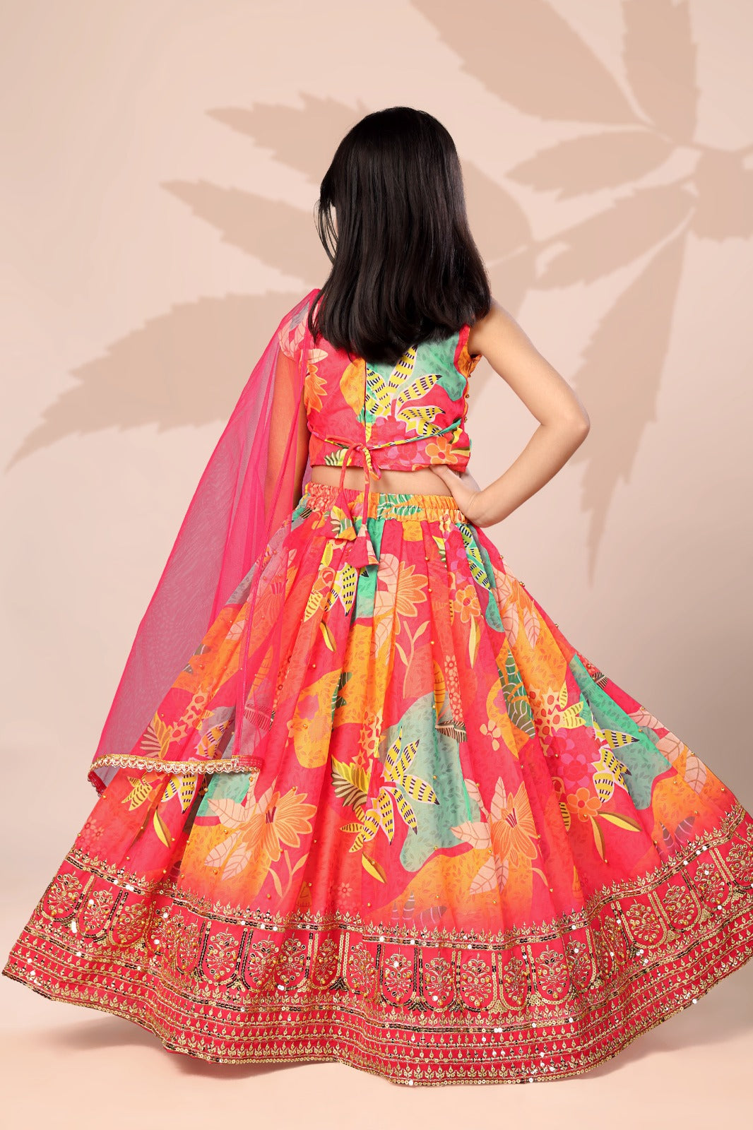 Vibrant Multicolor Festive Girls Lehenga Choli
