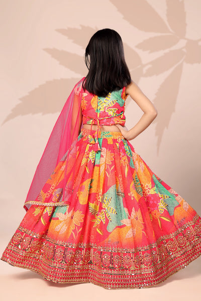 Vibrant Multicolor Festive Girls Lehenga Choli