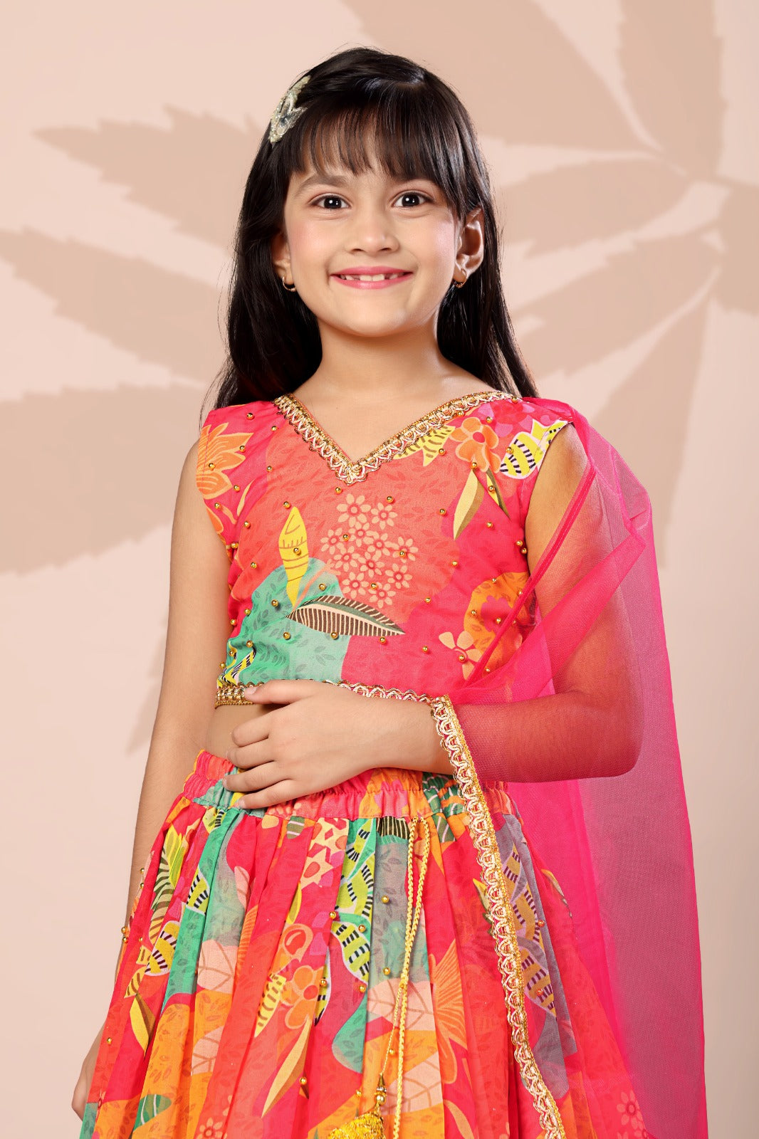 Vibrant Multicolor Festive Girls Lehenga Choli