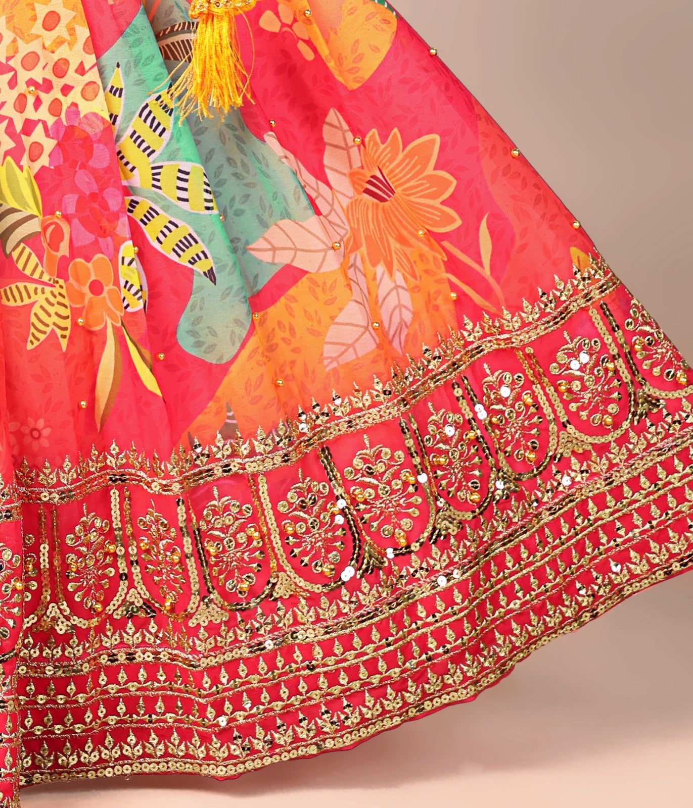 Vibrant Multicolor Festive Girls Lehenga Choli