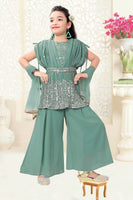 Pastel Green Designer Palazzo Set